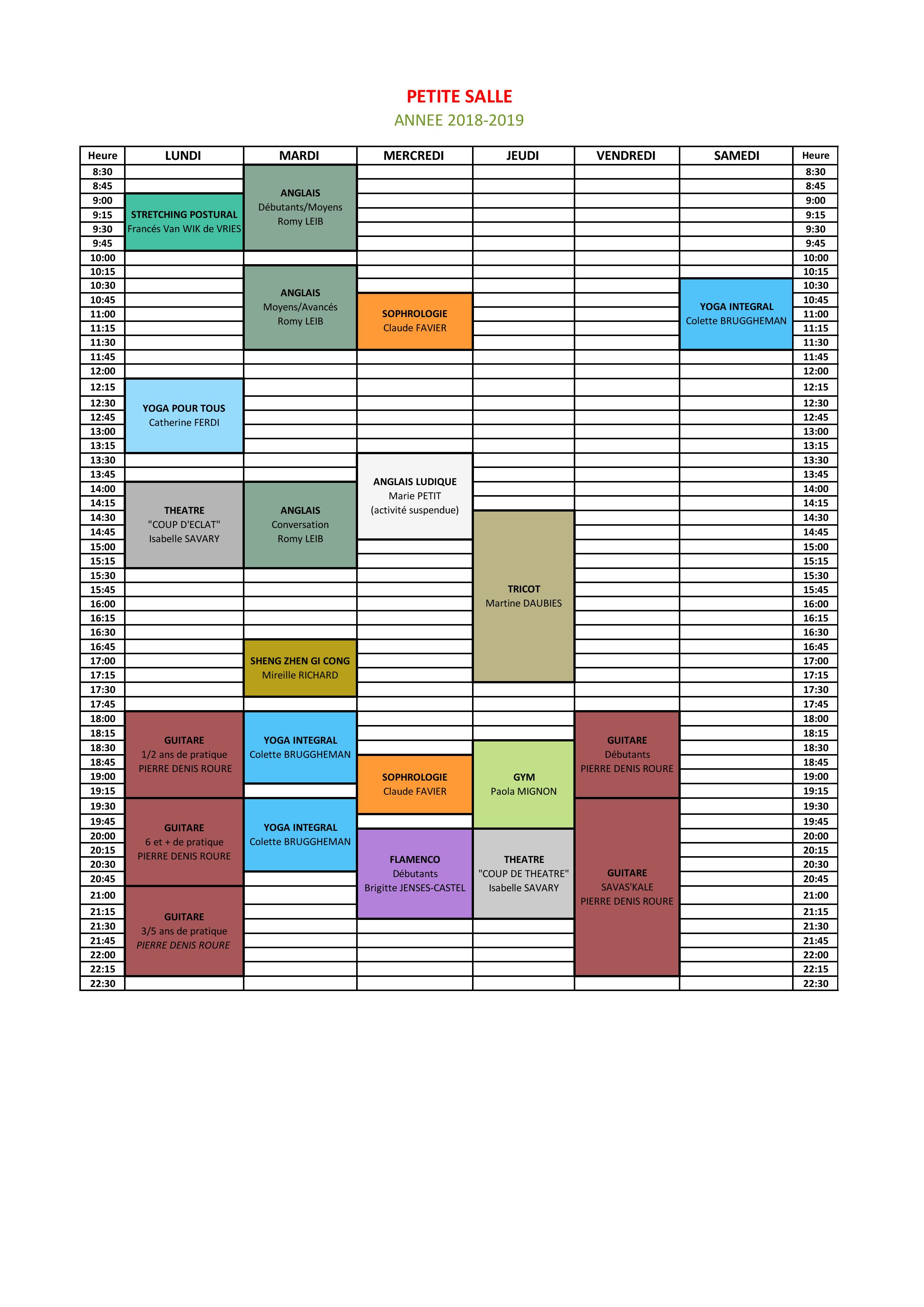 Le planning de la Grande Salle ne s'affiche pas
